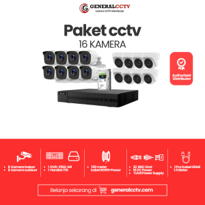 Paket Hilook Analog Camera 16 Channel 2MP Non Audio