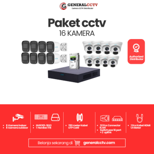 Paket Uniview IP Camera 16 Channel 2MP Audio