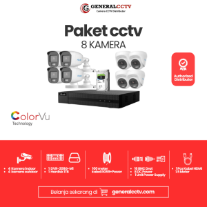 Paket Hilook Analog Camera 8 Channel 2MP ColorVU